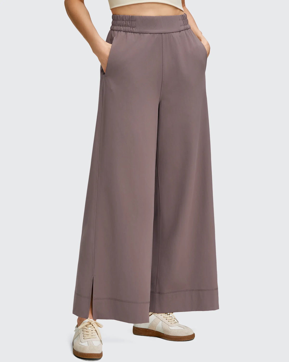 Strowen Lightweight Ankle Splits Wide Leg Ankle Pants