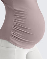 Lightweight V Neck Side Ruched Maternity Short Sleeve - G4Free