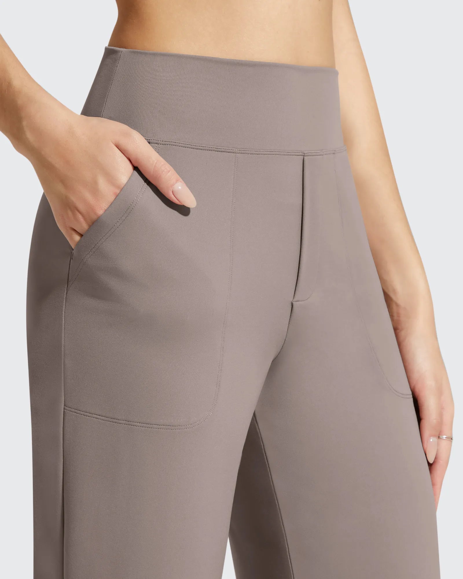 BareFeel Faux Fly Ankle Length Casual Dress Pants
