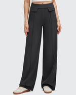 Pantalones Elegantes de Pierna Ancha EverGoing con Bolsillos de Solapa