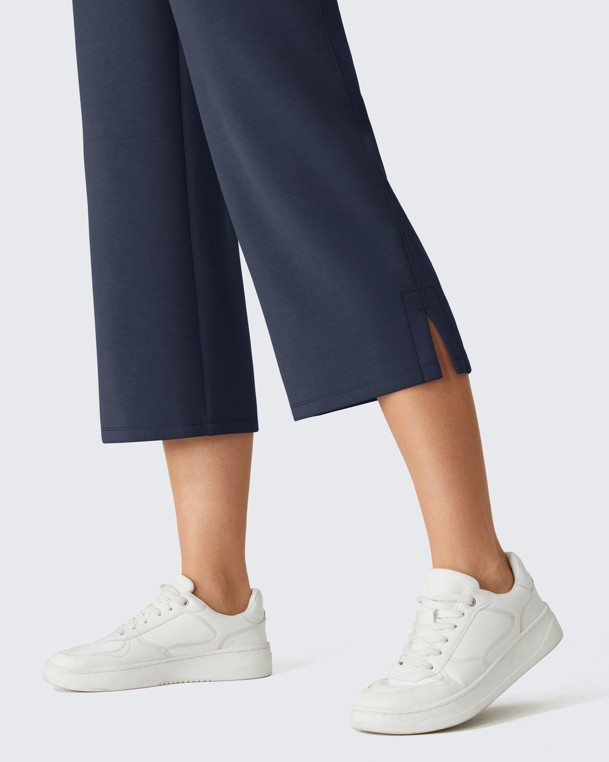 G4Free Smoofit Drawstring Wide Leg Capri Pants with Pockets
