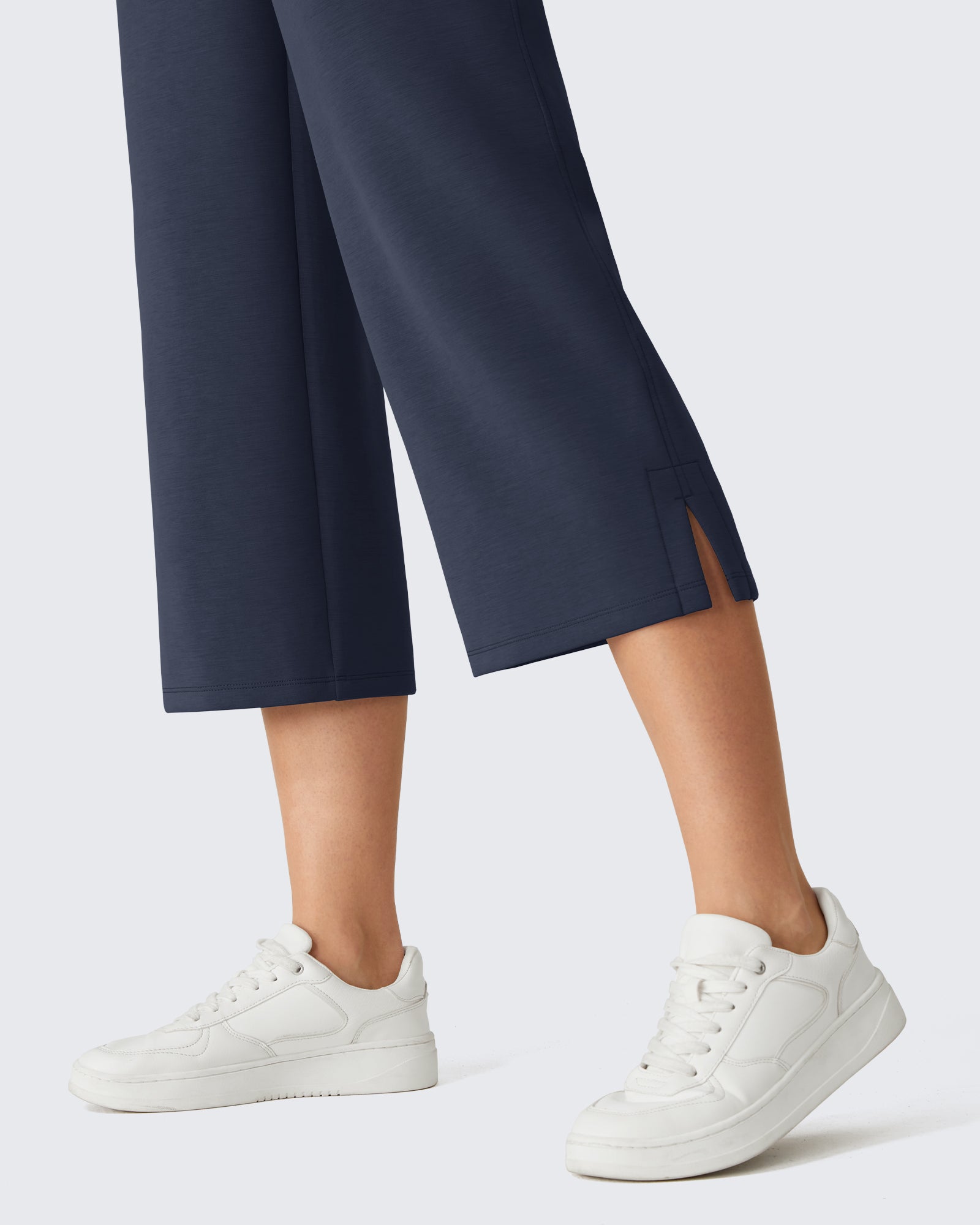 G4Free Smoofit Drawstring Wide Leg Capri Pants with Pockets