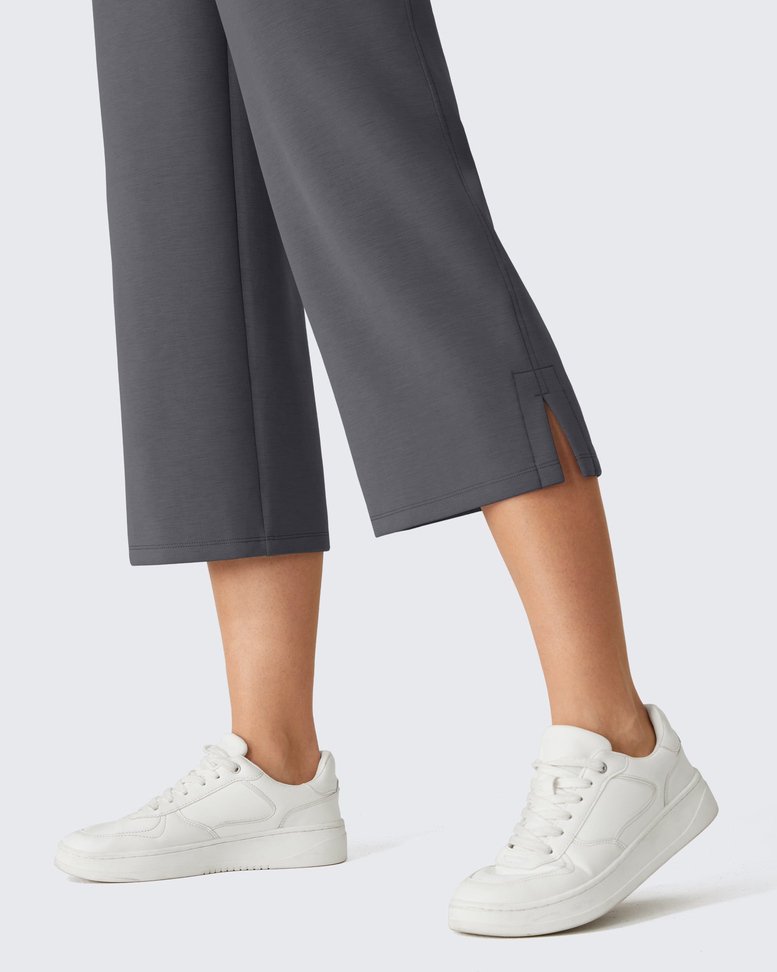G4Free Smoofit Drawstring Wide Leg Capri Pants with Pockets