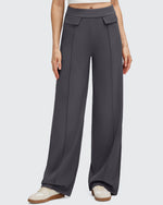 Pantalones Elegantes de Pierna Ancha EverGoing con Bolsillos de Solapa