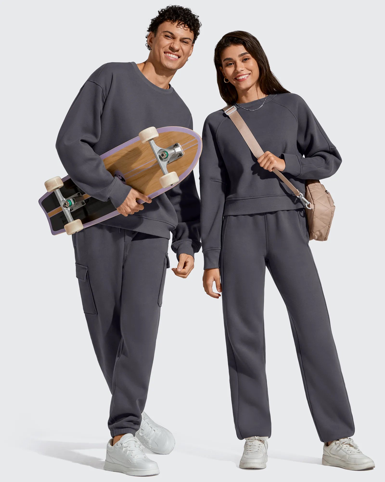 Flurrylux Men's Cotton Fleece-Lined  Drawstring Cargo Pants