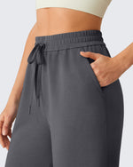 G4Free Smoofit Drawstring Wide Leg Capri Pants with Pockets