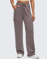 Smoofit Drawstring Wide Leg Pockets Cargo Sweatpants