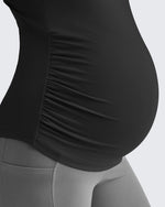 Lightweight V Neck Side Ruched Maternity Short Sleeve - G4Free