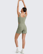 Ribbed High-Rise Dressy Casual Shorts