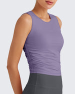 Lightbreeze Side Ruched Sleeveless Workout Tops - G4Free