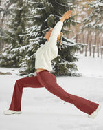 Fleece Lined High-Waist Work Flare Pants - G4Free