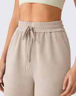 G4Free Smoofit Drawstring Wide Leg Capri Pants with Pockets