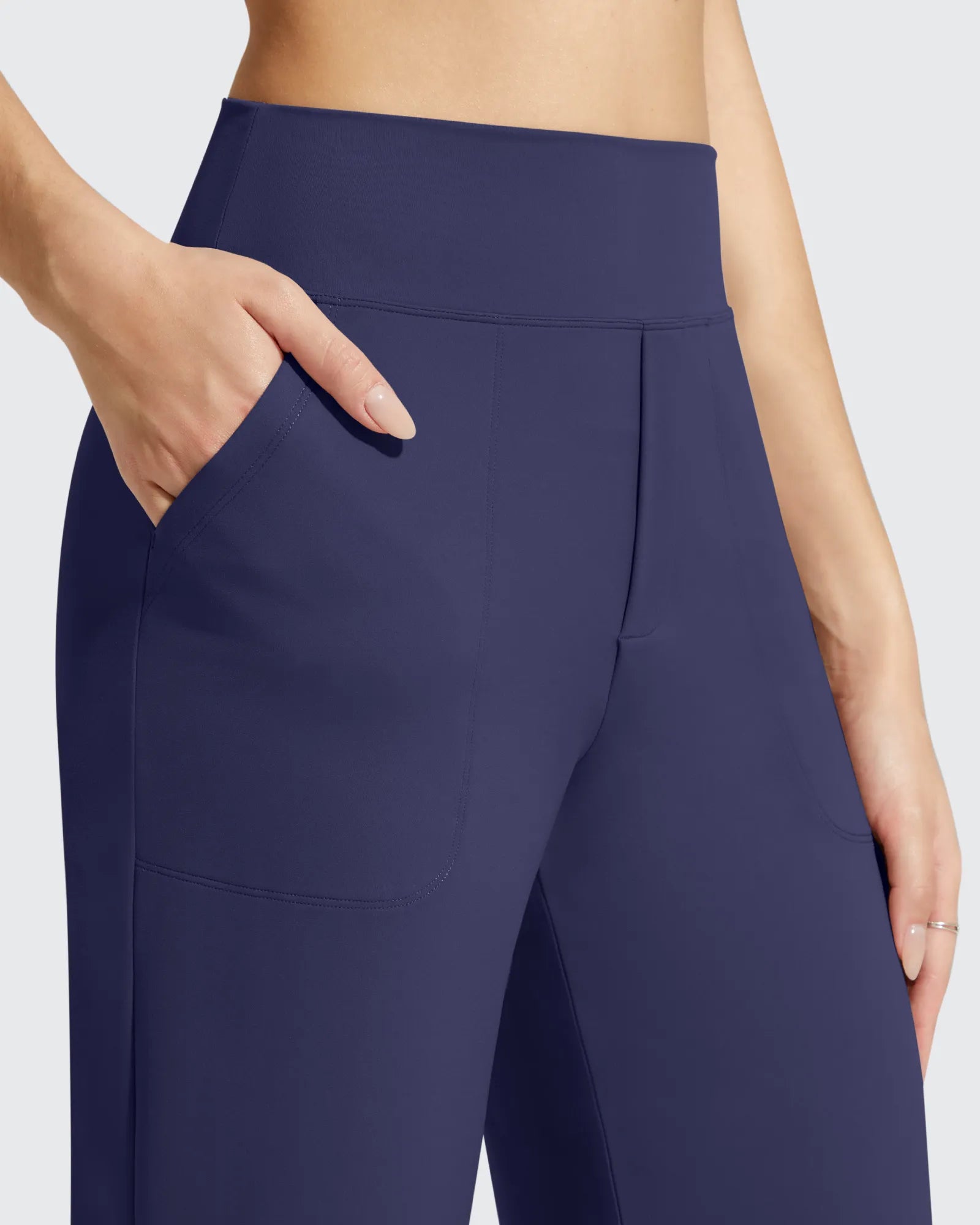 BareFeel Faux Fly Ankle Length Casual Dress Pants