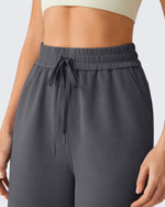 G4Free Smoofit Drawstring Wide Leg Capri Pants with Pockets