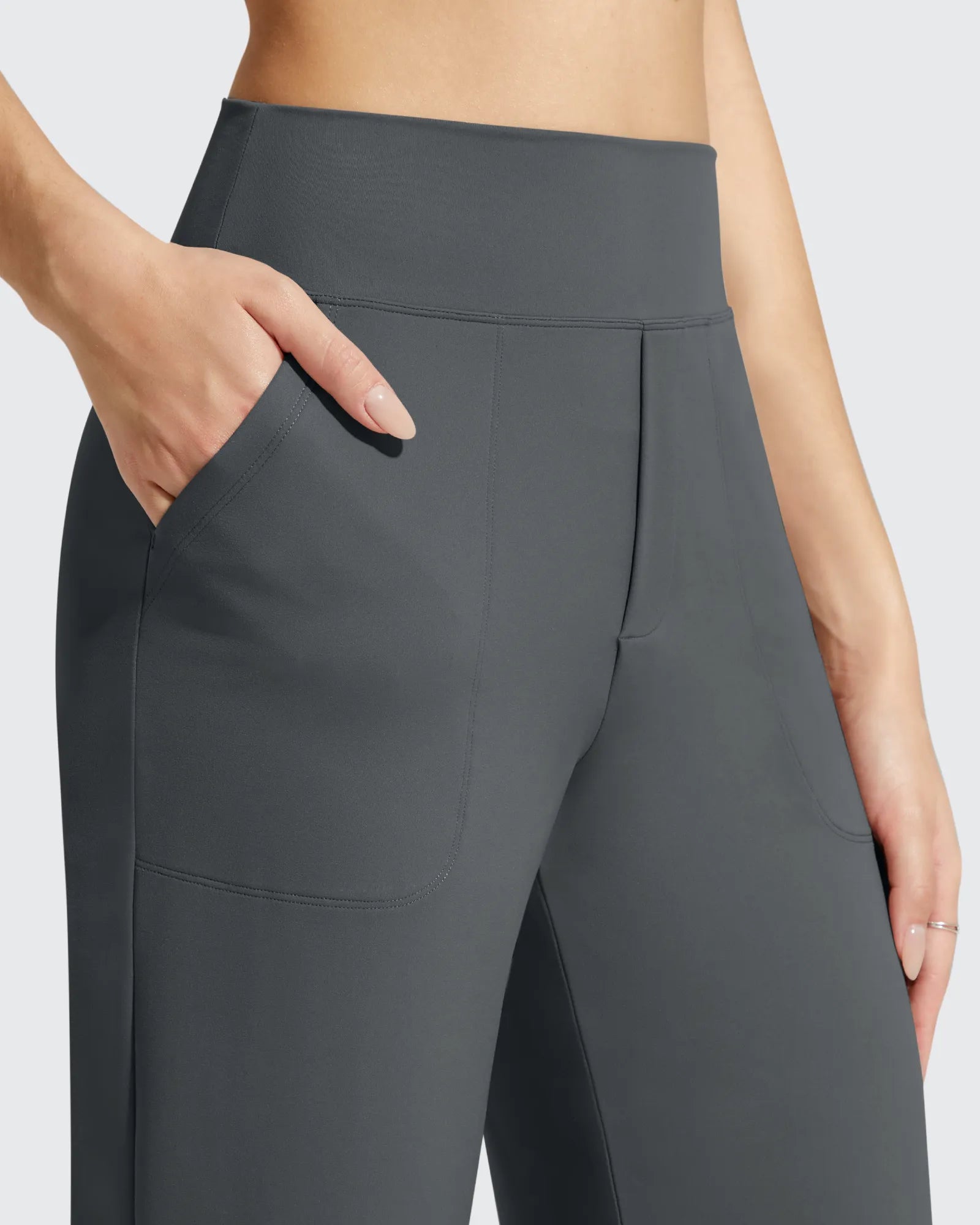 BareFeel Faux Fly Ankle Length Casual Dress Pants