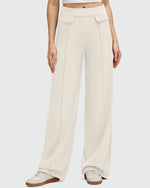 Pantalones Elegantes de Pierna Ancha EverGoing con Bolsillos de Solapa