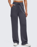 Smoofit Drawstring Wide Leg Pockets Cargo Sweatpants