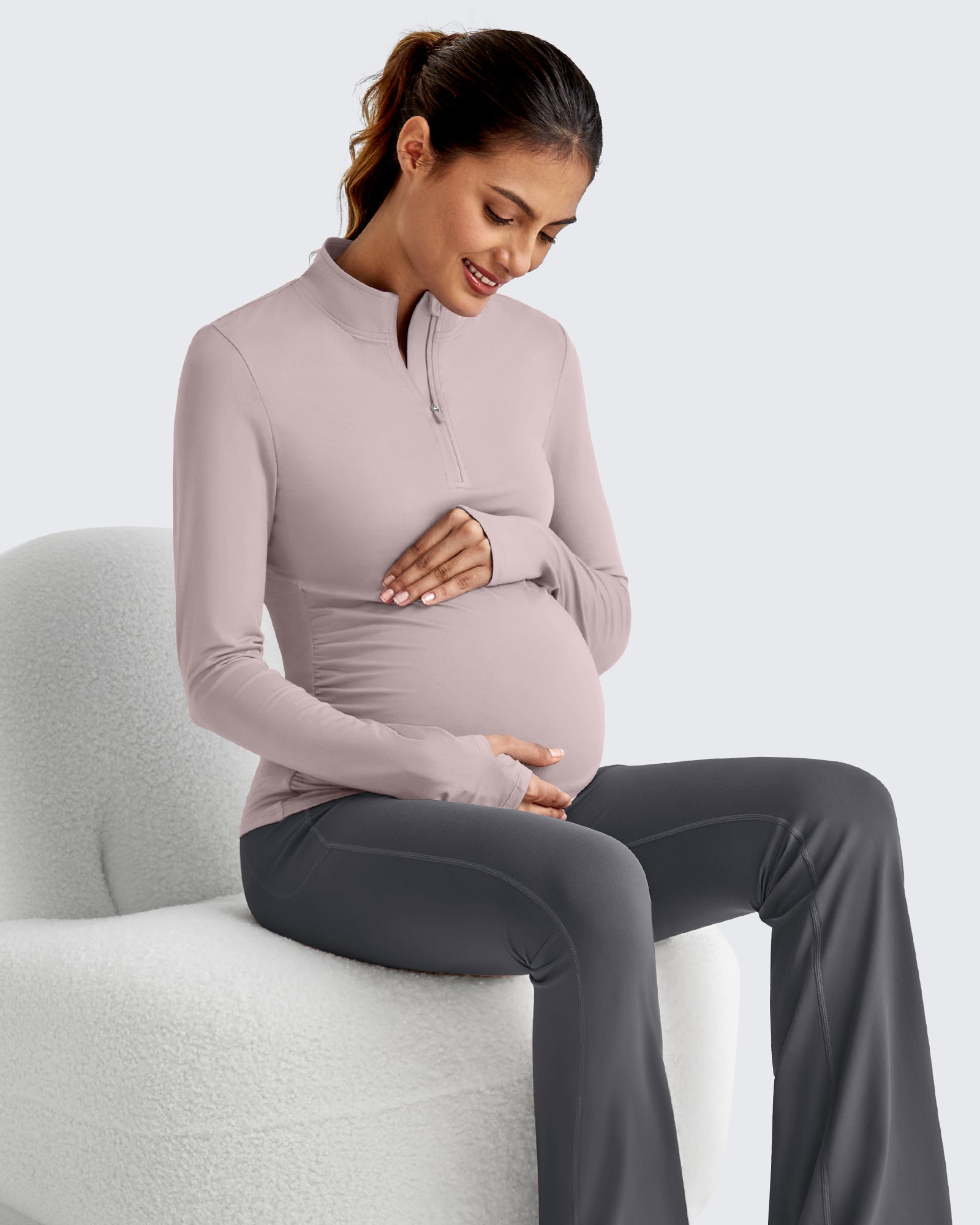 UPF 50+ Half Zip Sun Maternity Shirts - G4Free