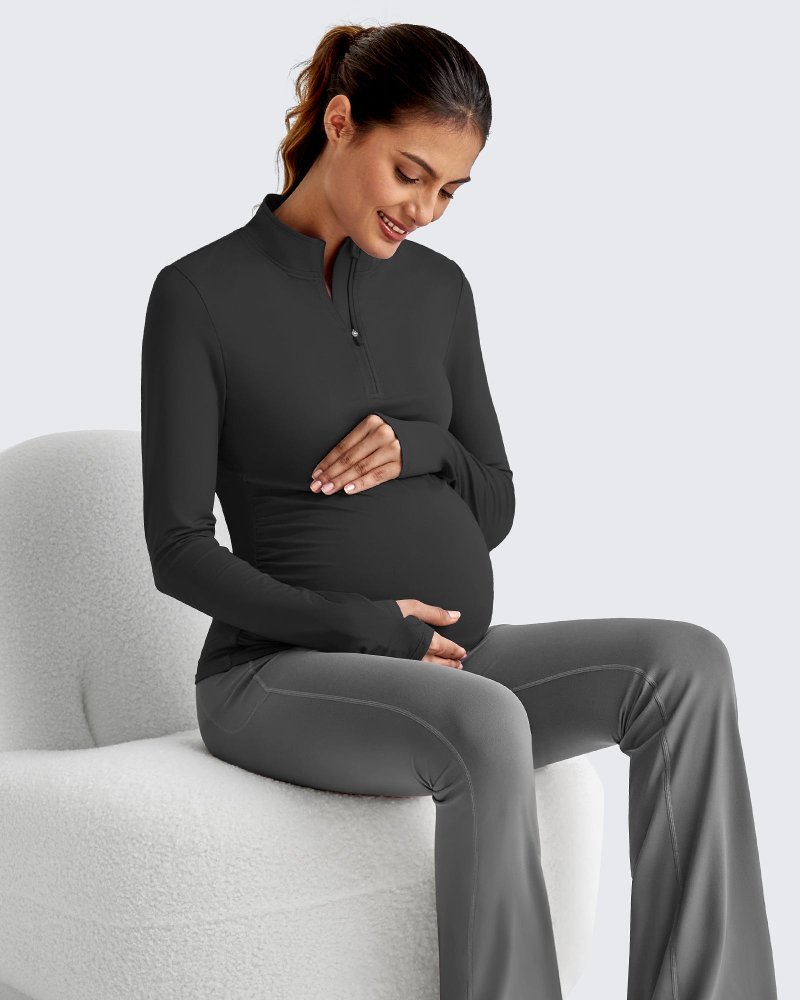 UPF 50+ Half Zip Sun Maternity Shirts - G4Free