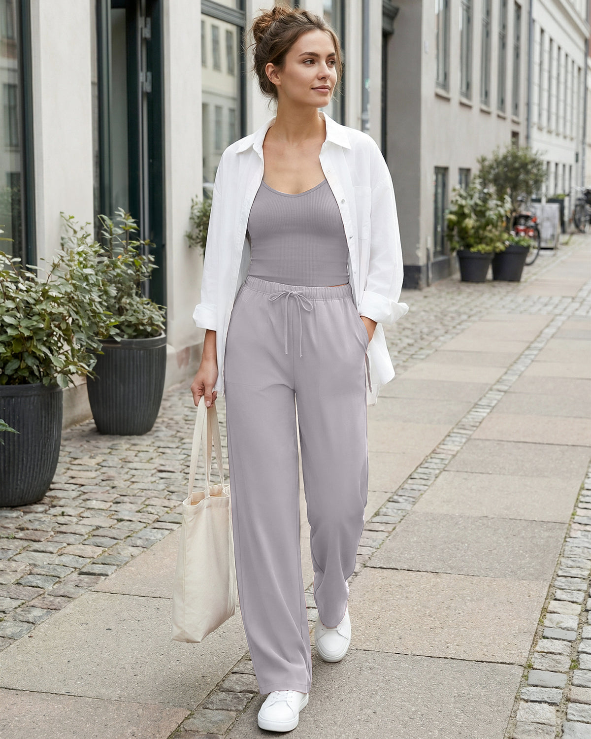 G4Free Chillwhisp Drawstring Wide Leg Pants