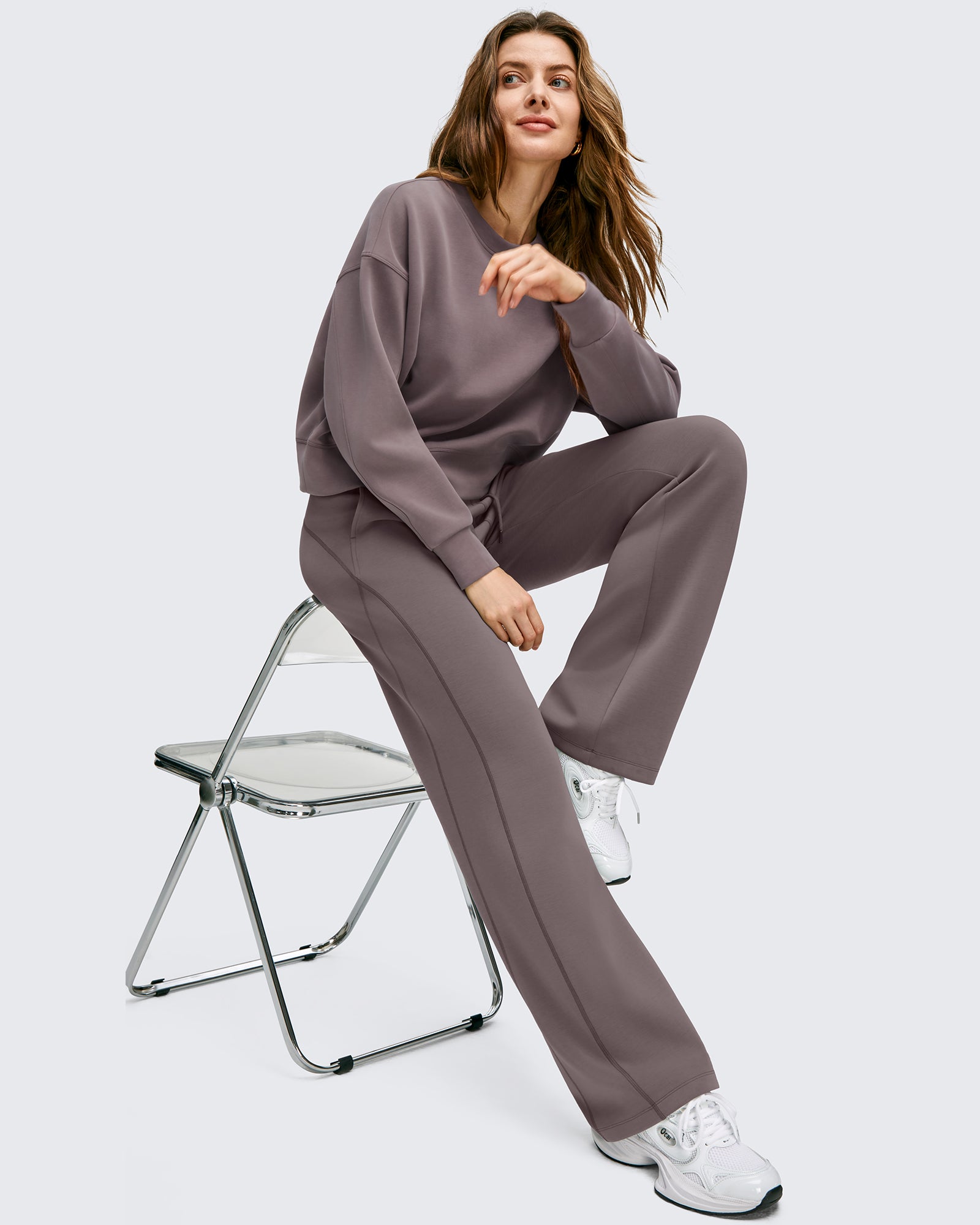 Smoofit Wide Leg Drawstring Double Layer Waist Pants