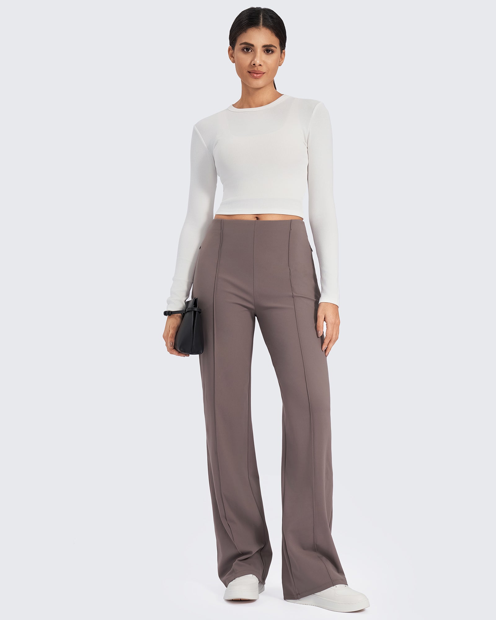 EverGoing Business Front Pleats Wide Leg Pants - G4Free