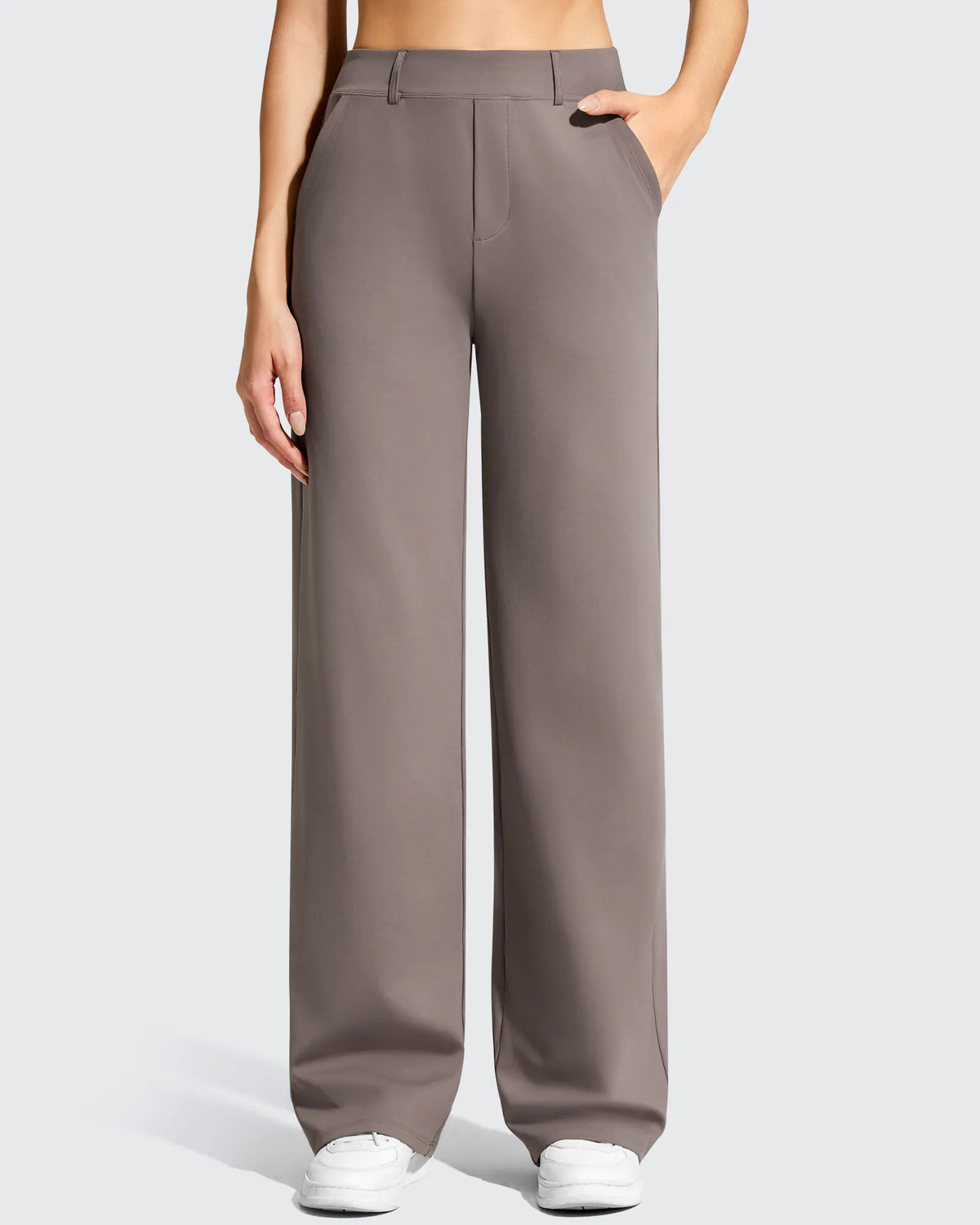 EverGoing Wide Leg  Belt Loops High-Waist Dress Pants