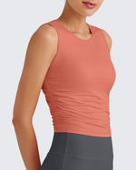 Lightbreeze Side Ruched Sleeveless Workout Tops - G4Free