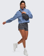 Smoofit Half-Zip Mock Neck Long Sleeve Sweatshirts - G4Free