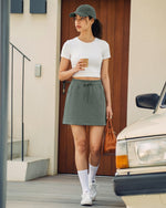 G4Free Smoofit 16" Modal Soft A Line Sweat Skirt Elastic Drawstring with Pockets