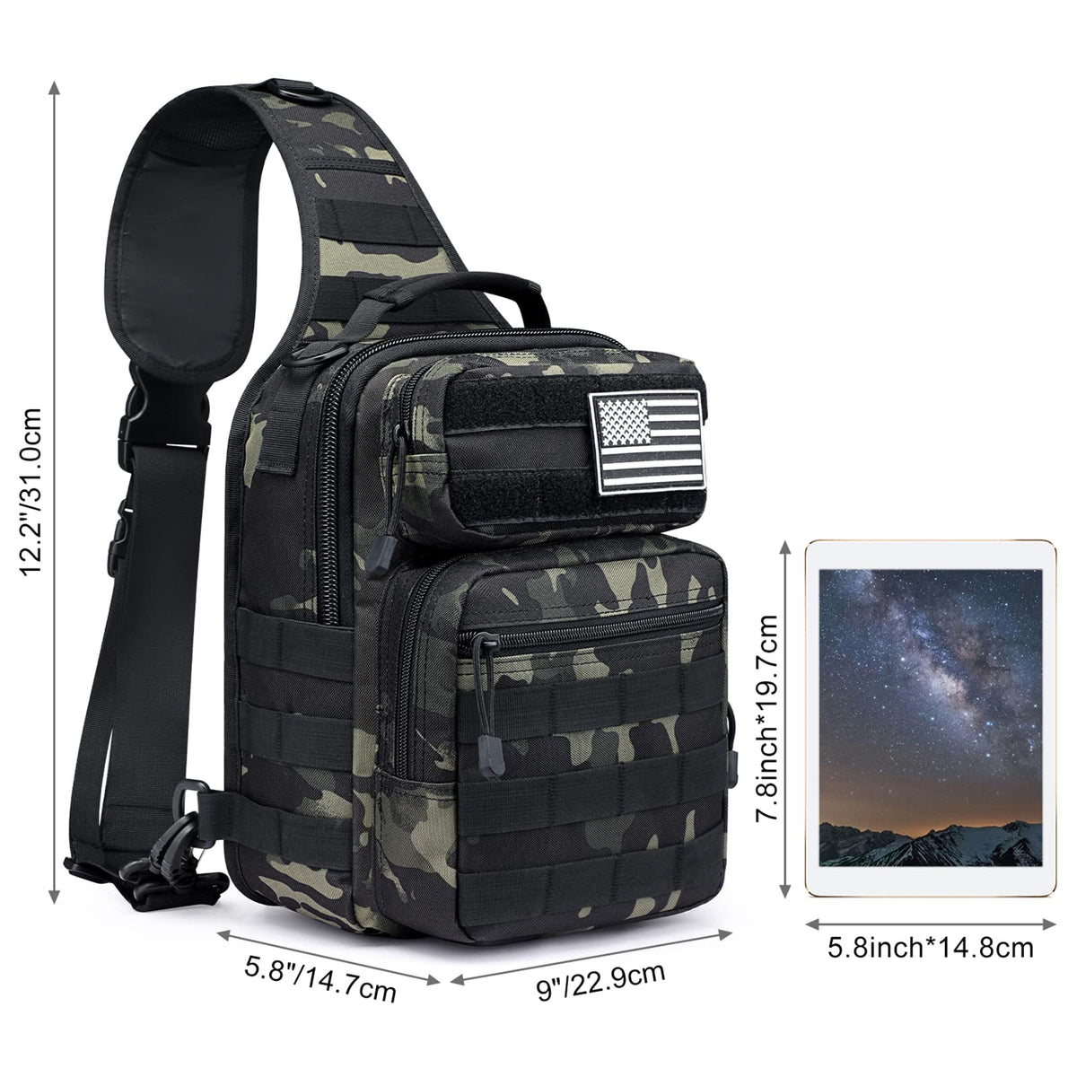 G4Free - 10L Military Tactical Sling Bag MOLLE EDC -D02V719F