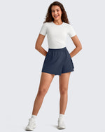 G4Free - 2 in 1 Elastic Waist Tennis Skorts -GF25E443AA-S