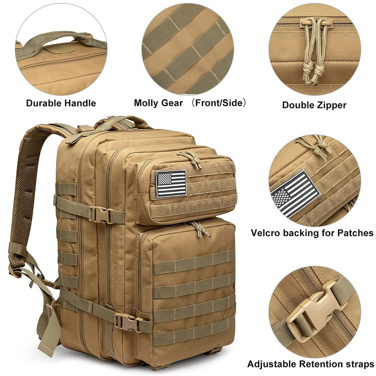 G4Free - 45L Men's Military Tactical Backpack Bug Out Bag -D02V667B
