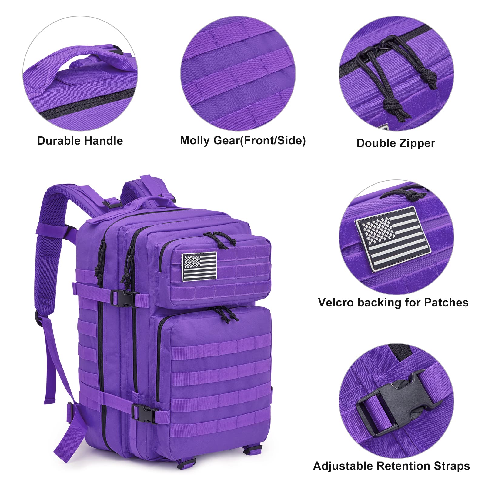 G4Free - 45L Men's Military Tactical Backpack Bug Out Bag -D02V667B
