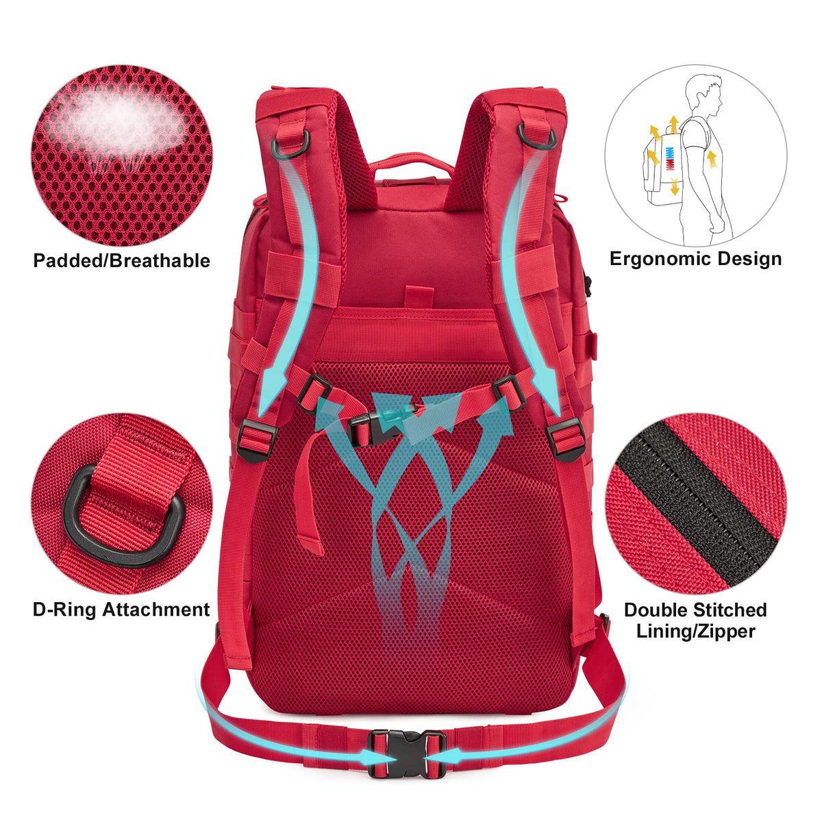 G4Free - 45L Men's Military Tactical Backpack Bug Out Bag -D02V667B