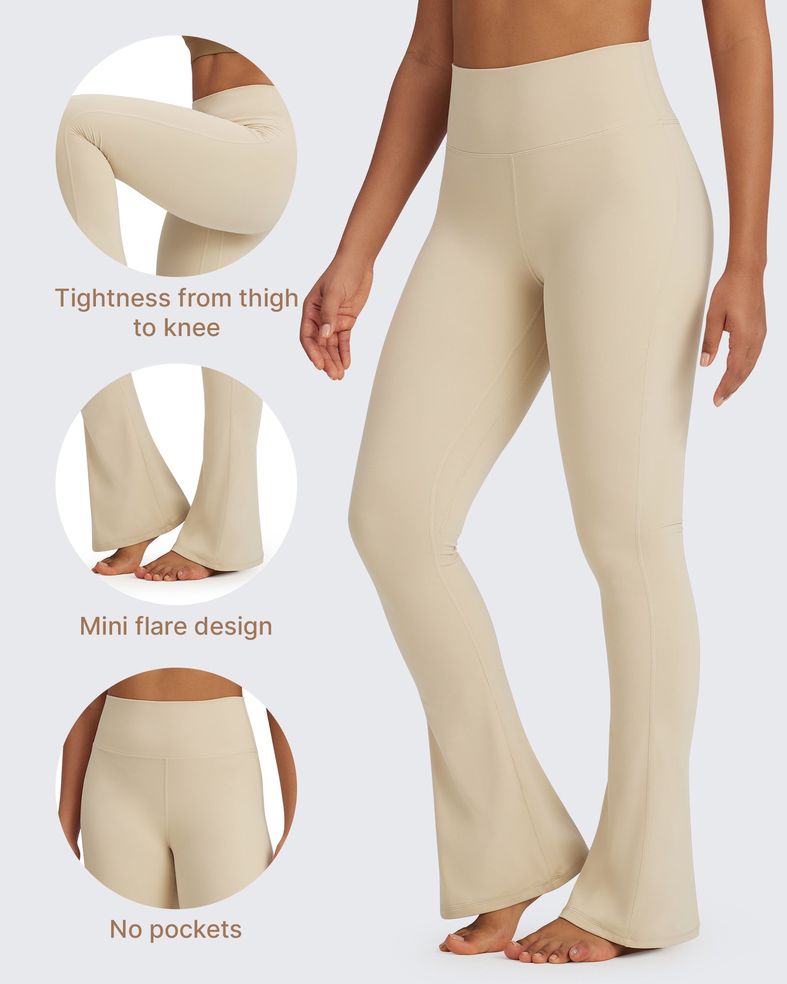 G4Free - BareFeel Casual High-Waisted Mini Flare Pants -GF24A244AA-S