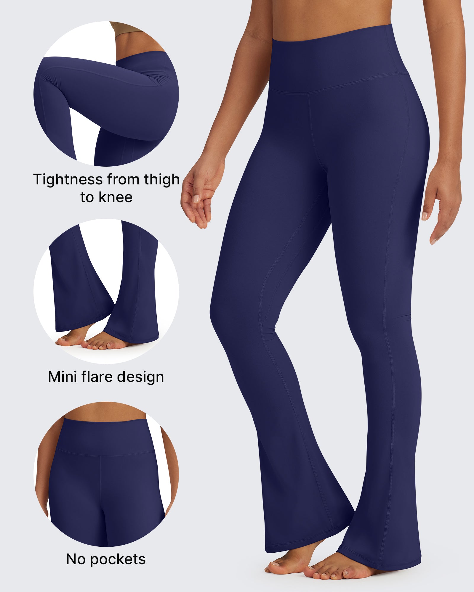 G4Free - BareFeel Casual High-Waisted Mini Flare Pants -GF24A244AA-S