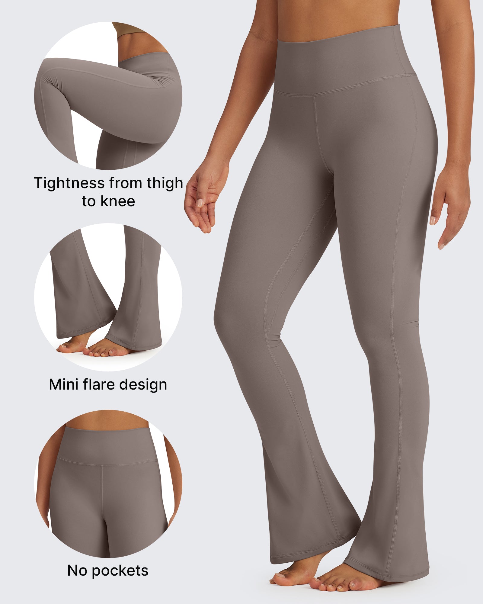 G4Free - BareFeel Casual High-Waisted Mini Flare Pants -GF24A244AA-S