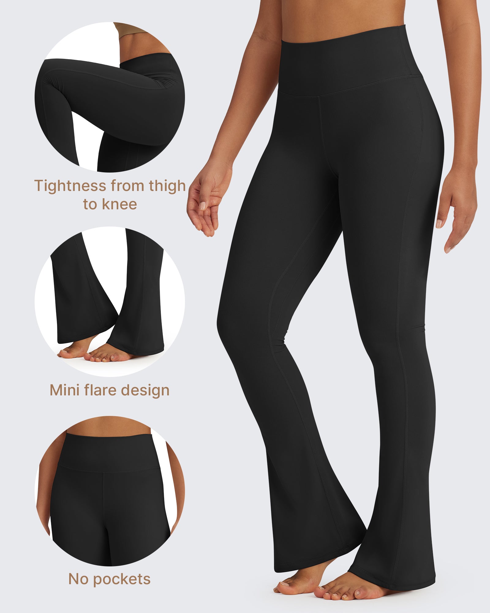 G4Free - BareFeel Casual High-Waisted Mini Flare Pants -GF24A244AA-S