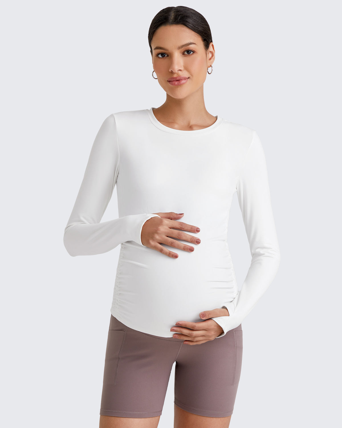 G4Free - BareFeel Crew Neck Ruches Maternity Long Sleeve -GF25BY380CA-S