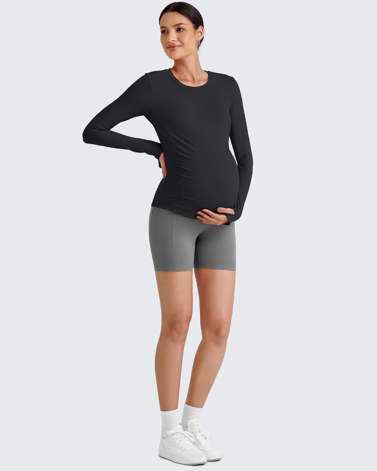 G4Free - BareFeel Crew Neck Ruches Maternity Long Sleeve -GF25BY380CA-S