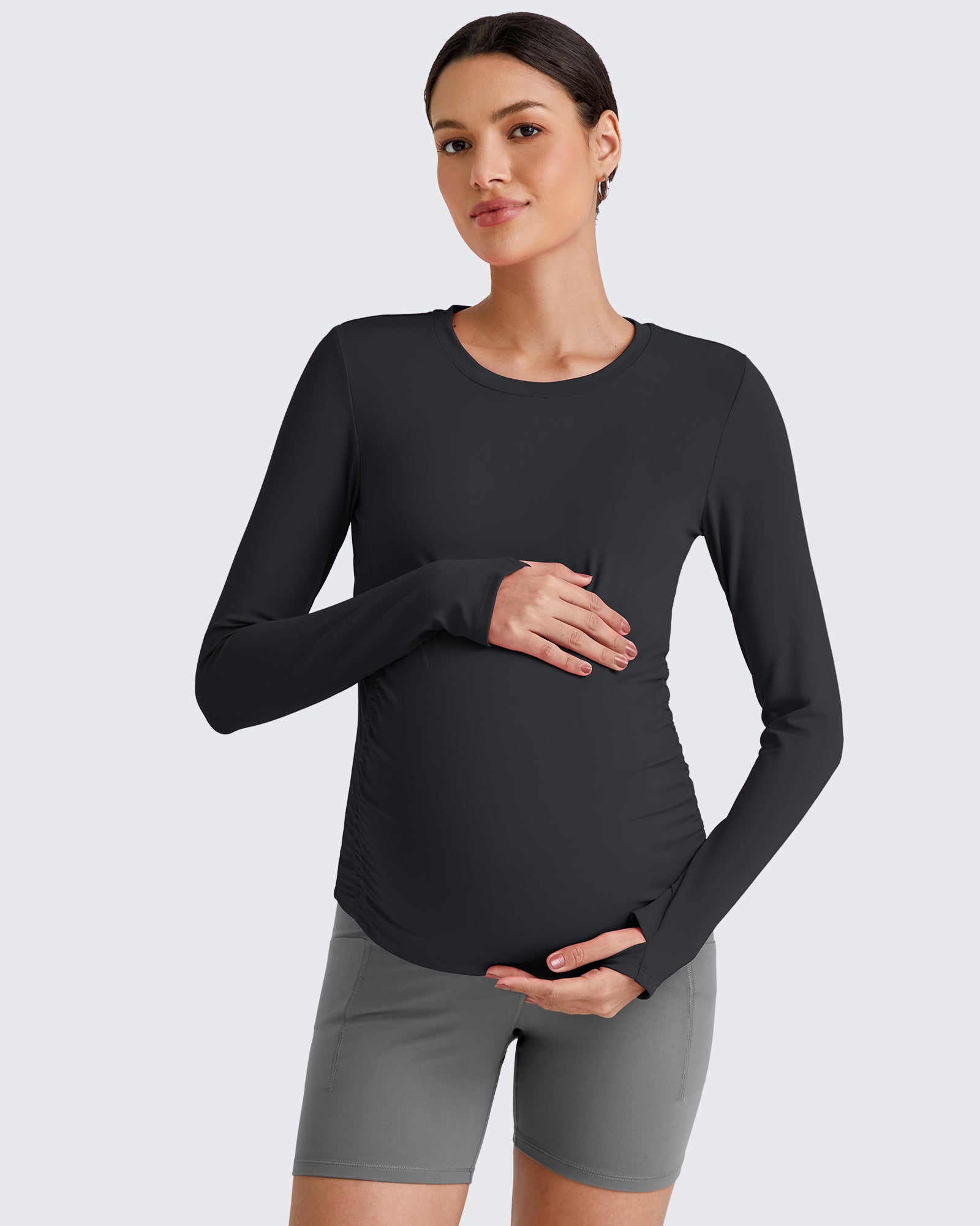G4Free - BareFeel Crew Neck Ruches Maternity Long Sleeve -GF25BY380CA-S