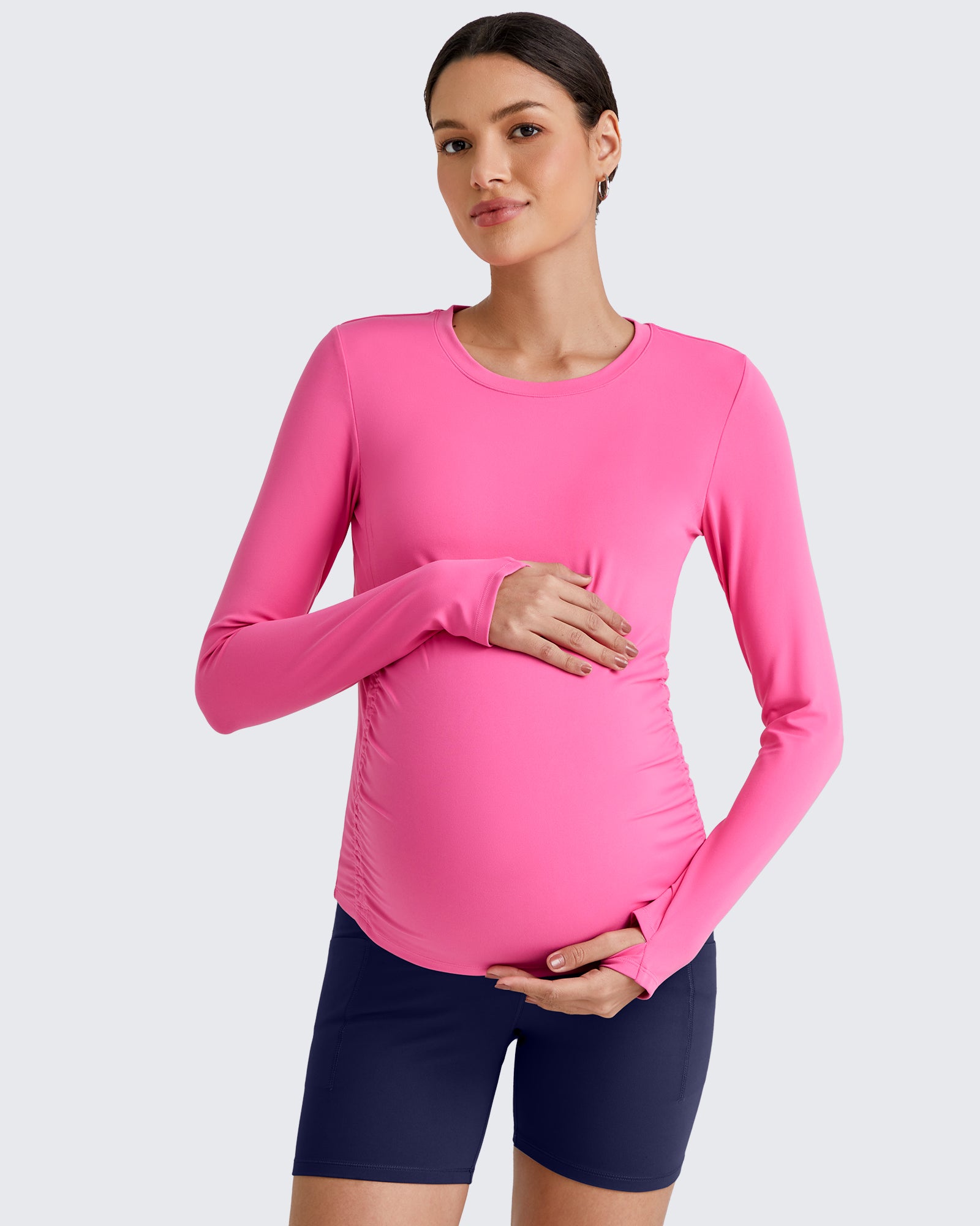 G4Free - BareFeel Crew Neck Ruches Maternity Long Sleeve -GF25BY380CA-S