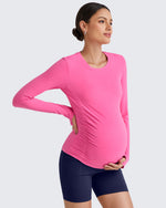G4Free - BareFeel Crew Neck Ruches Maternity Long Sleeve -GF25BY380CA-S