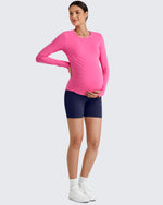 G4Free - BareFeel Crew Neck Ruches Maternity Long Sleeve -GF25BY380CA-S