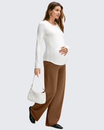 G4Free - BareFeel Maternity Casual Pockets Wide-Leg Pants -GF25JY593AF-XS