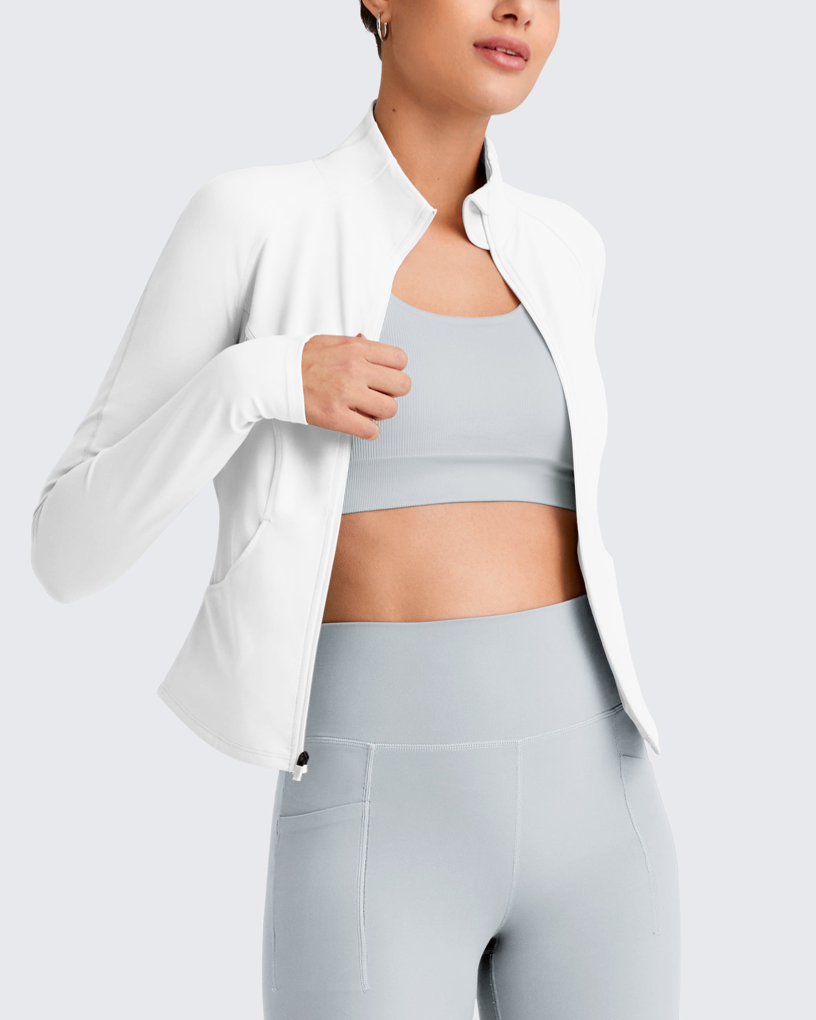 G4Free - BareFeel Cropped Slim Fit Full Zip Workout Jackets -GF25M411AA-S