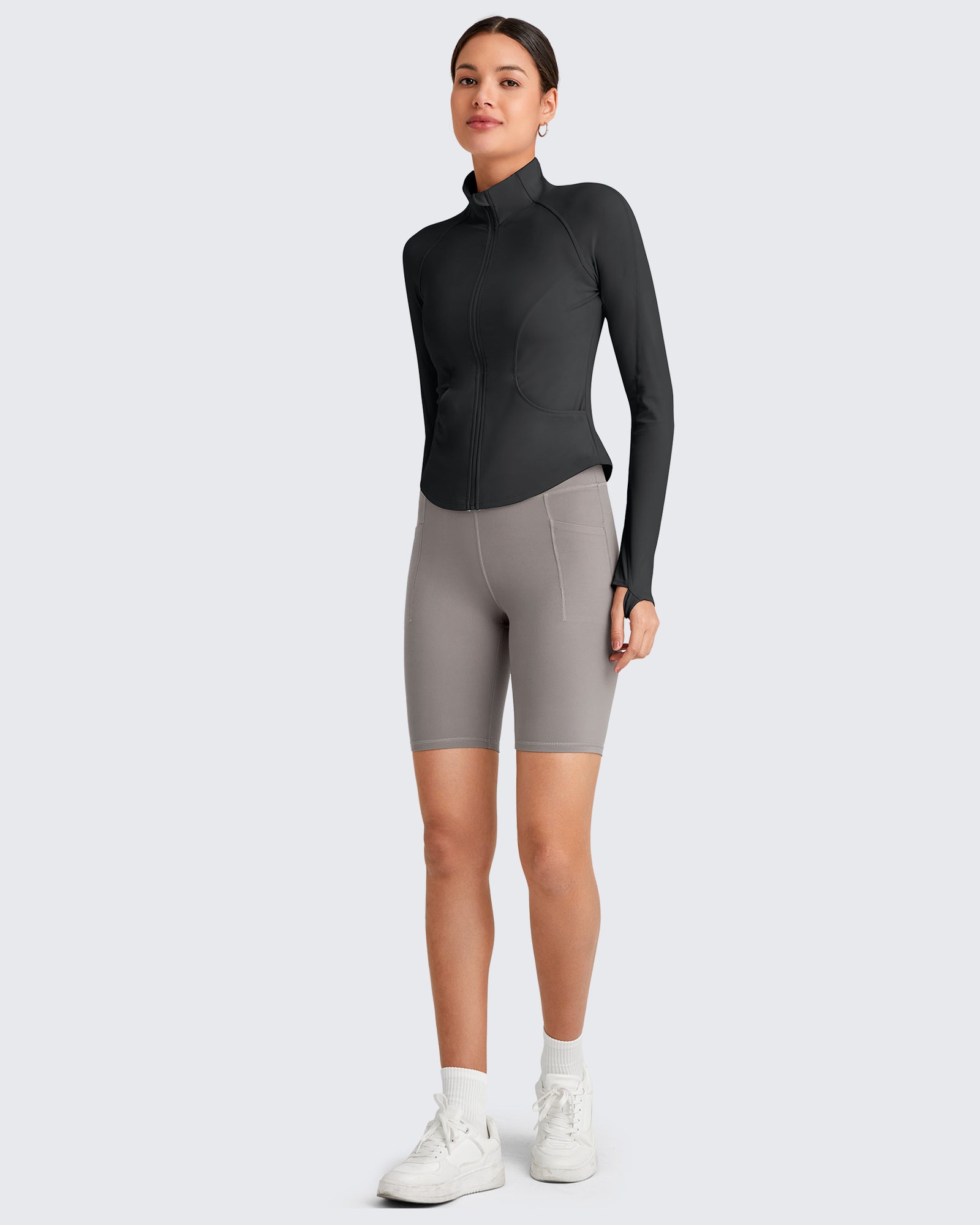 G4Free - BareFeel Cropped Slim Fit Full Zip Workout Jackets -GF25M411AA-S