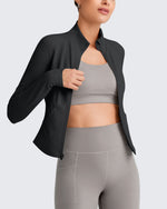 G4Free - BareFeel Cropped Slim Fit Full Zip Workout Jackets -GF25M411AA-S