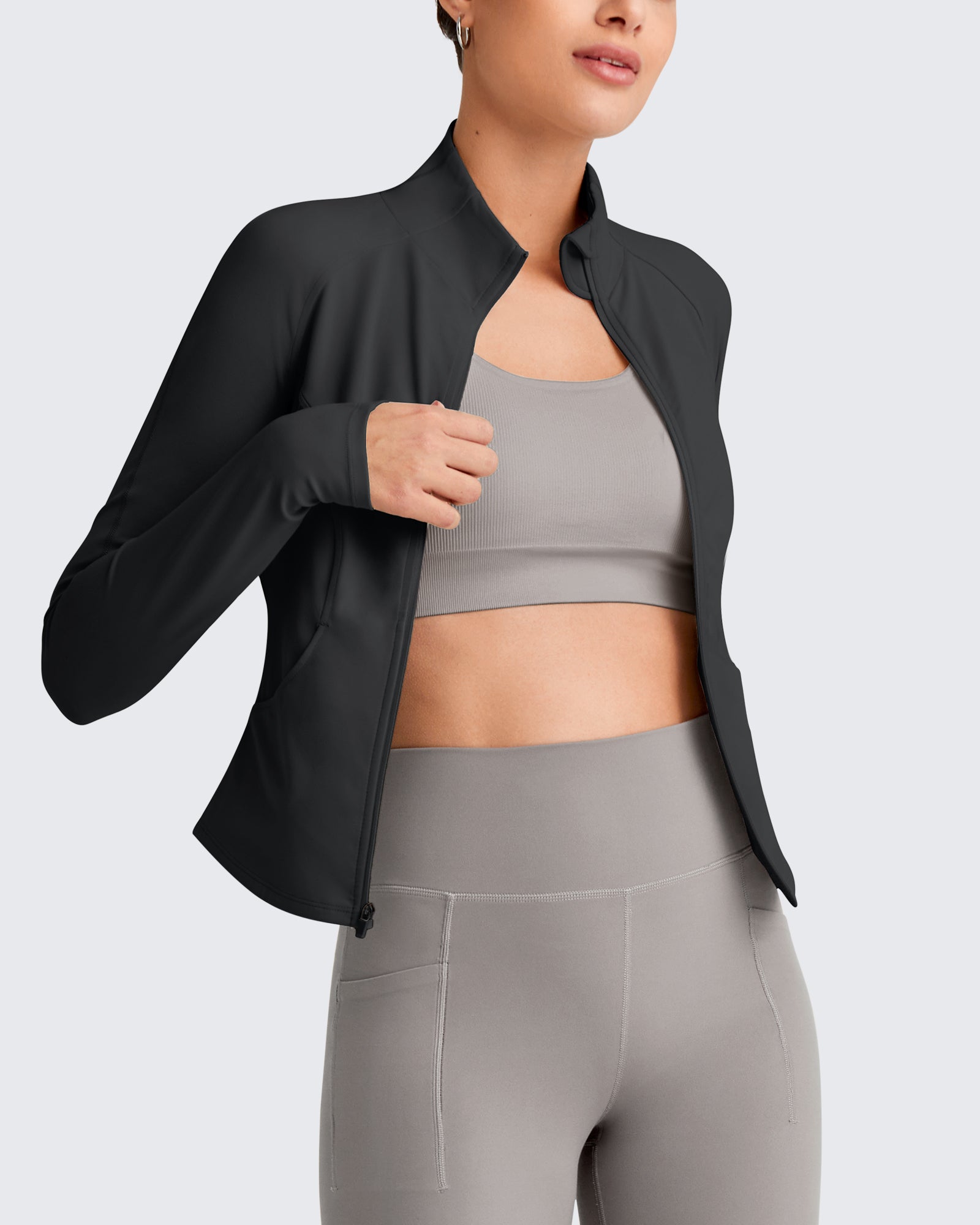G4Free - BareFeel Cropped Slim Fit Full Zip Workout Jackets -GF25M411AA-S